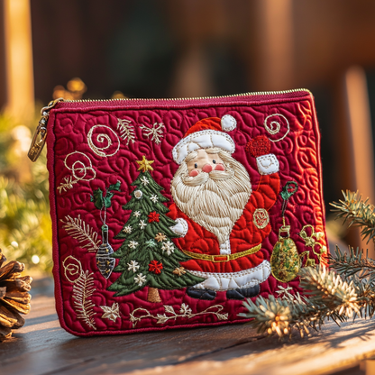 Santa Gift Quilted Zipper Pouch VTQ-Myprintsy