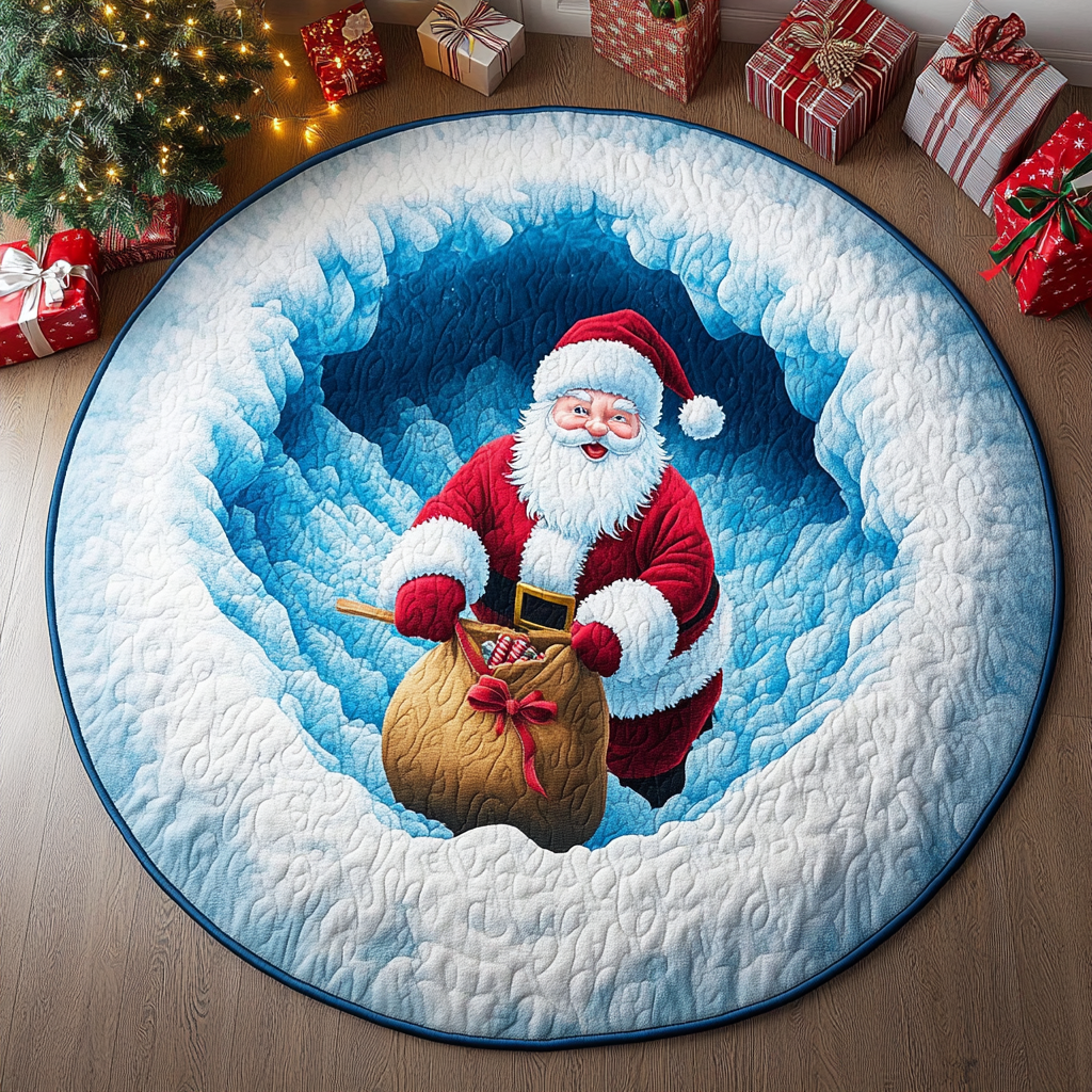 Santa Gift Round Carpet VTQ-Myprintsy