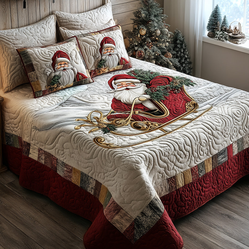 Santa Glow -Piece Quilted Bedding Set VTQ-Myprintsy