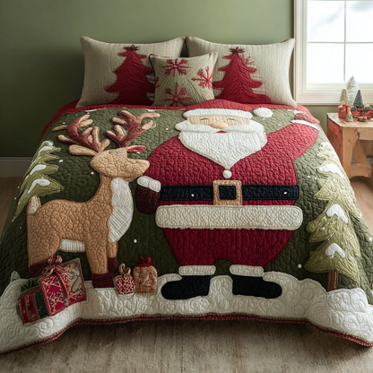 Santa Glow -Piece Quilted Bedding Set VTQ-Myprintsy