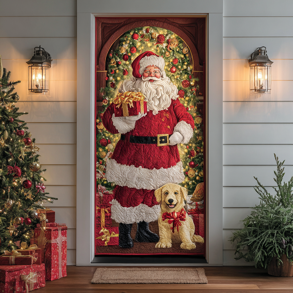 Santa Glow Quilted Door Cover VTQ-Myprintsy