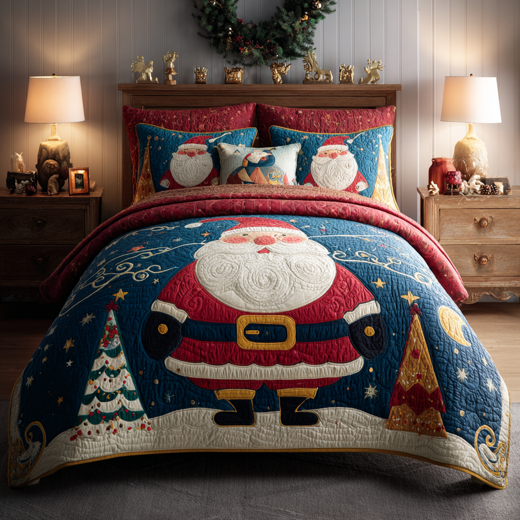 Santa Harmony -Piece Quilted Bedding Set VTQ-Myprintsy
