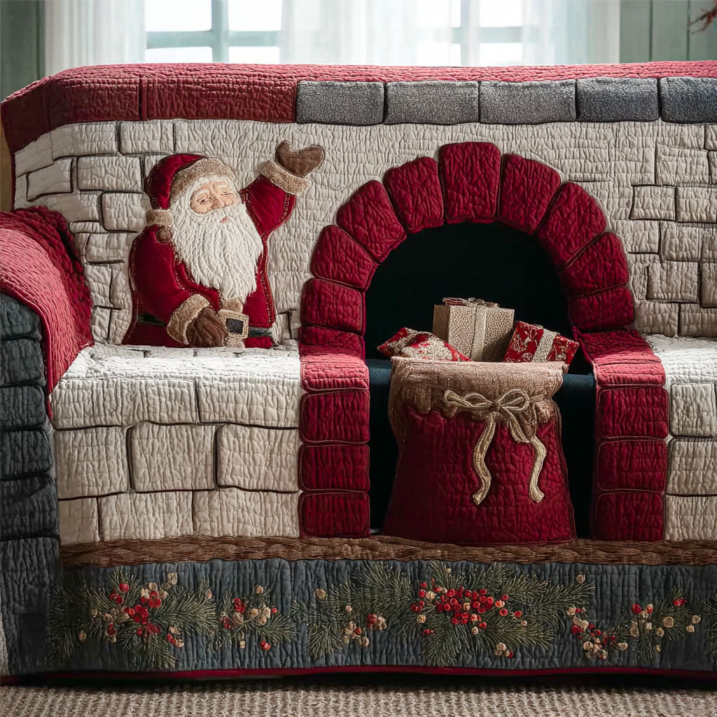 Santa Hearthside Quilted Sofa Cover VTQ-Myprintsy