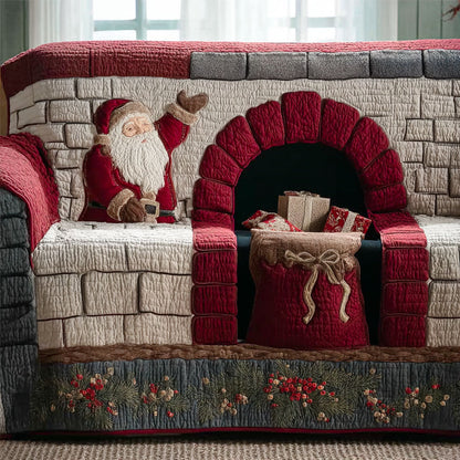 Santa Hearthside Quilted Sofa Cover VTQ-Myprintsy