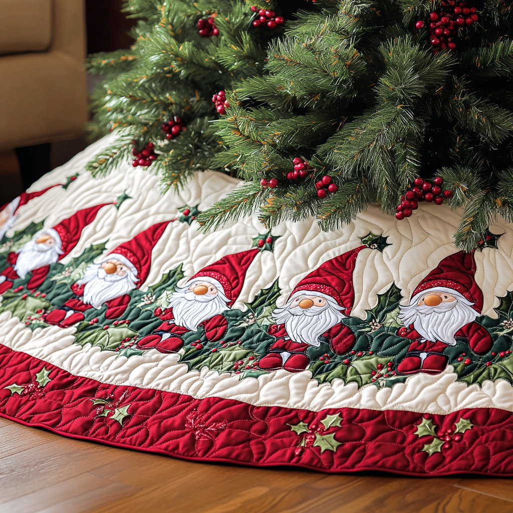 Santa Helpers Quilted Christmas Tree Skirt VH-Myprintsy
