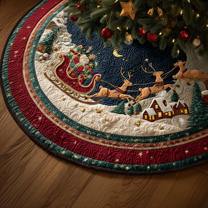 Santa Holding Christmas Quilted Tree Skirt VTQ-Myprintsy