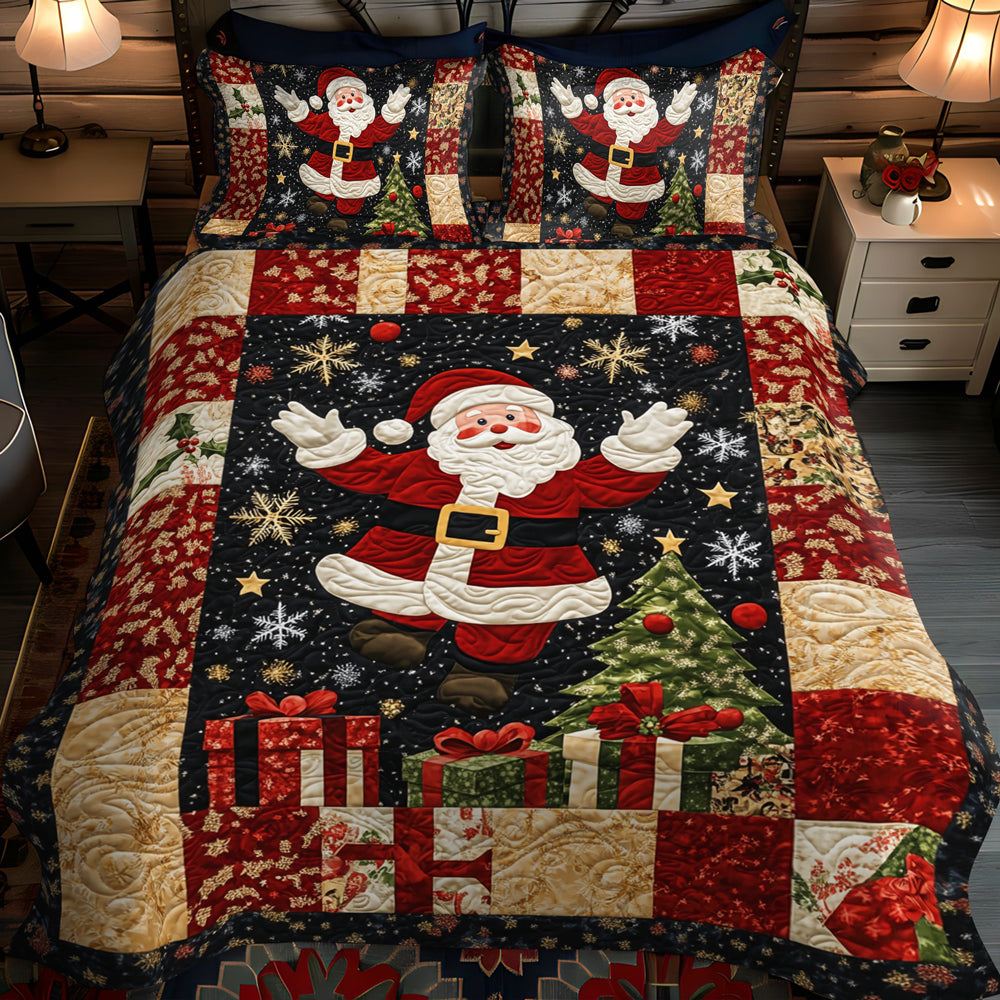 Santa Holiday Cheer -Piece Quilted Bedding Set VTQ-Myprintsy