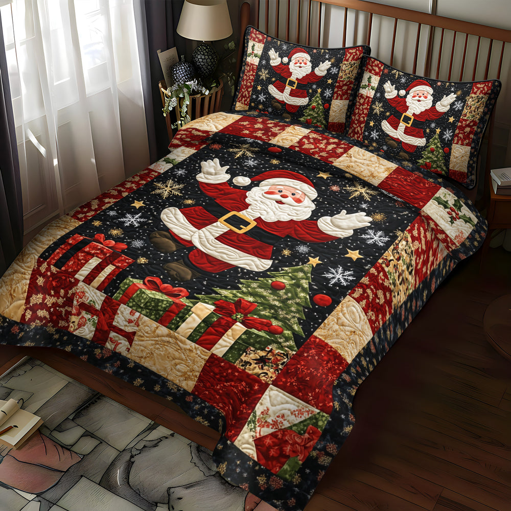 Santa Holiday Cheer -Piece Quilted Bedding Set VTQ-Myprintsy