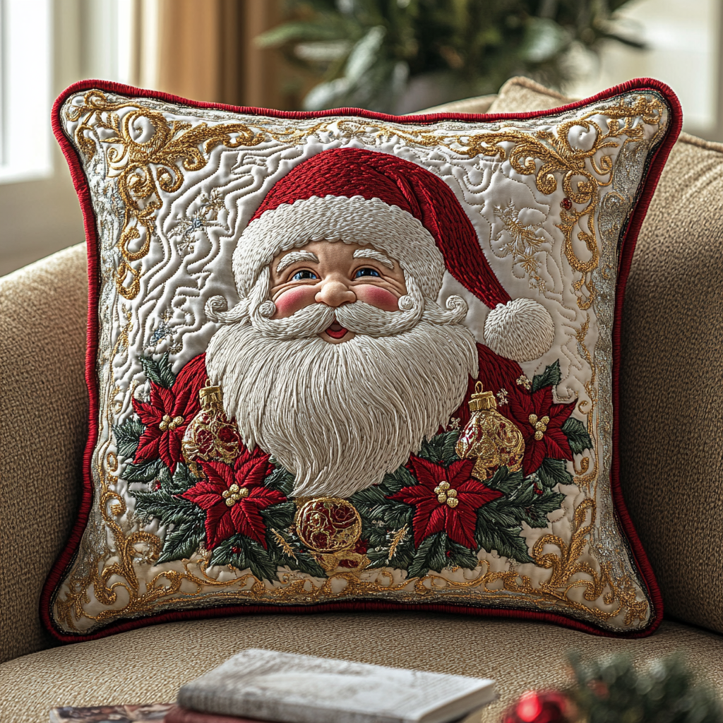 Santa Holiday Cheer Quilted Pillow Case VTQ-Myprintsy