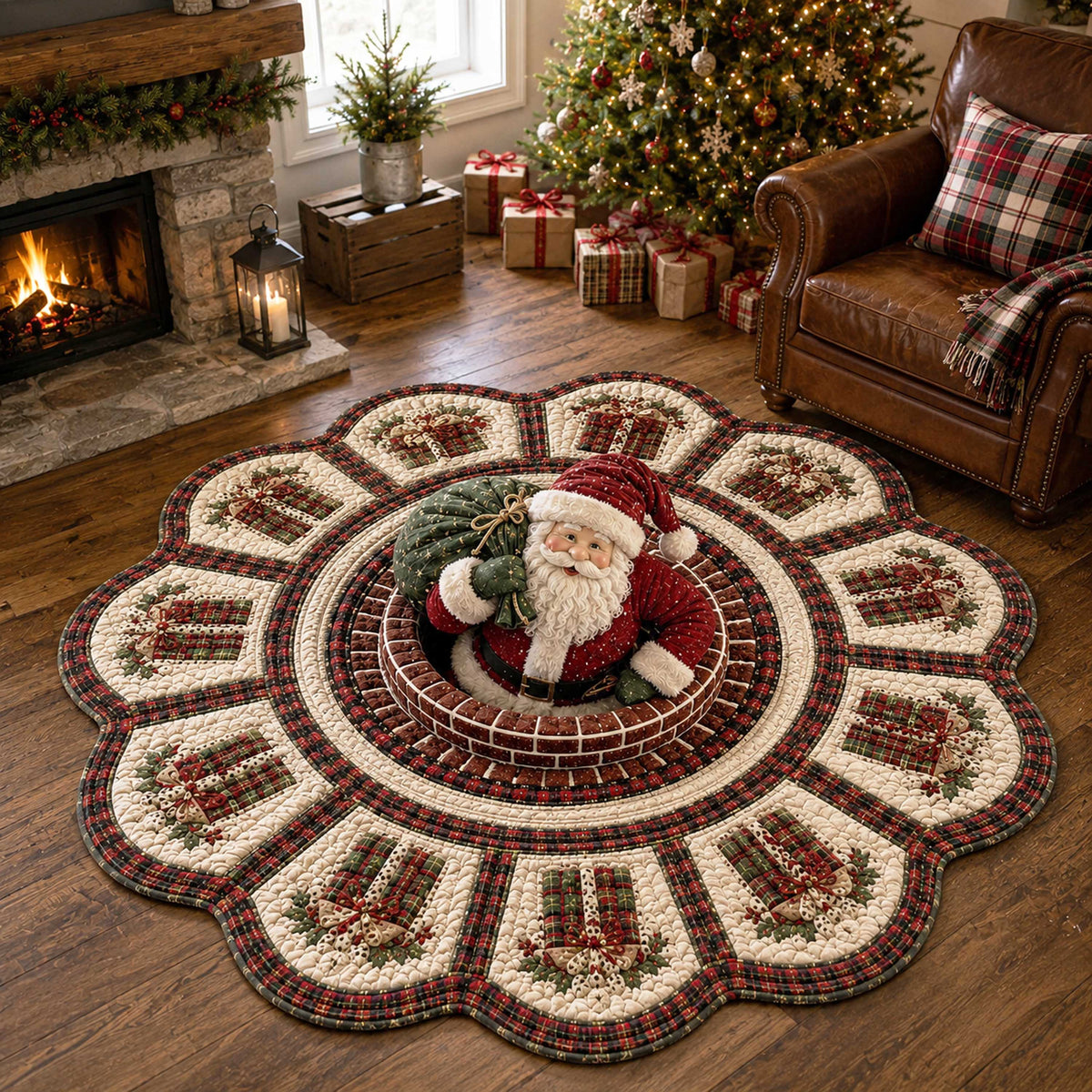 Santa Journey Custom Shape Area Rug VTQ-Myprintsy