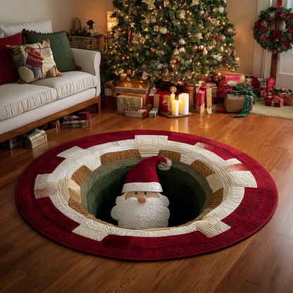 Santa Joy Quilted Round Mat VTQ-Myprintsy