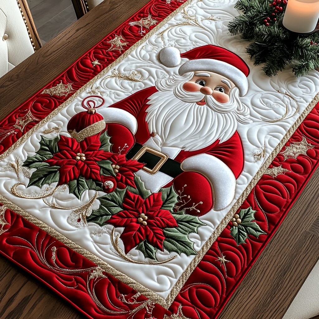 Santa Joy Quilted Table Runner VTQ-Myprintsy