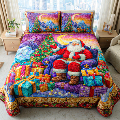 Santa Joy Ride -Piece Quilted Bedding Set VTQ-Myprintsy