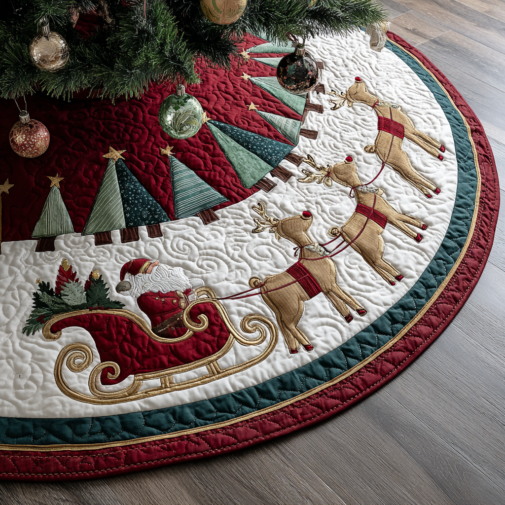 Santa Letter Christmas Quilted Tree Skirt VTQ-Myprintsy