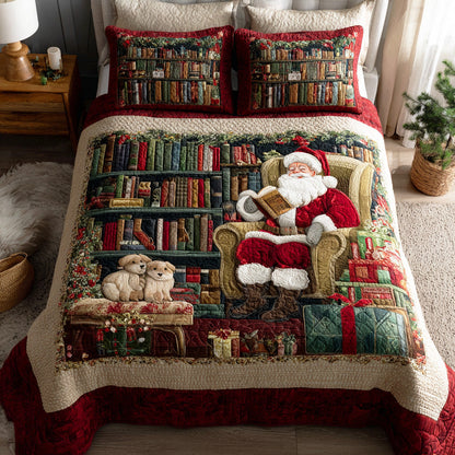 Santa Library -Piece Quilted Bedding Set VTQ-Myprintsy