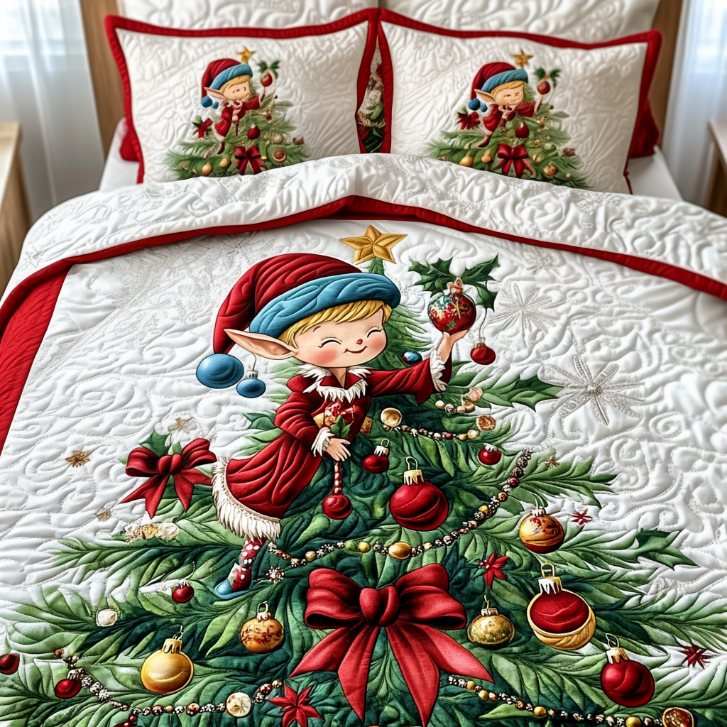 Santa Little Helper -Piece Quilted Bedding Set VTQ-Myprintsy