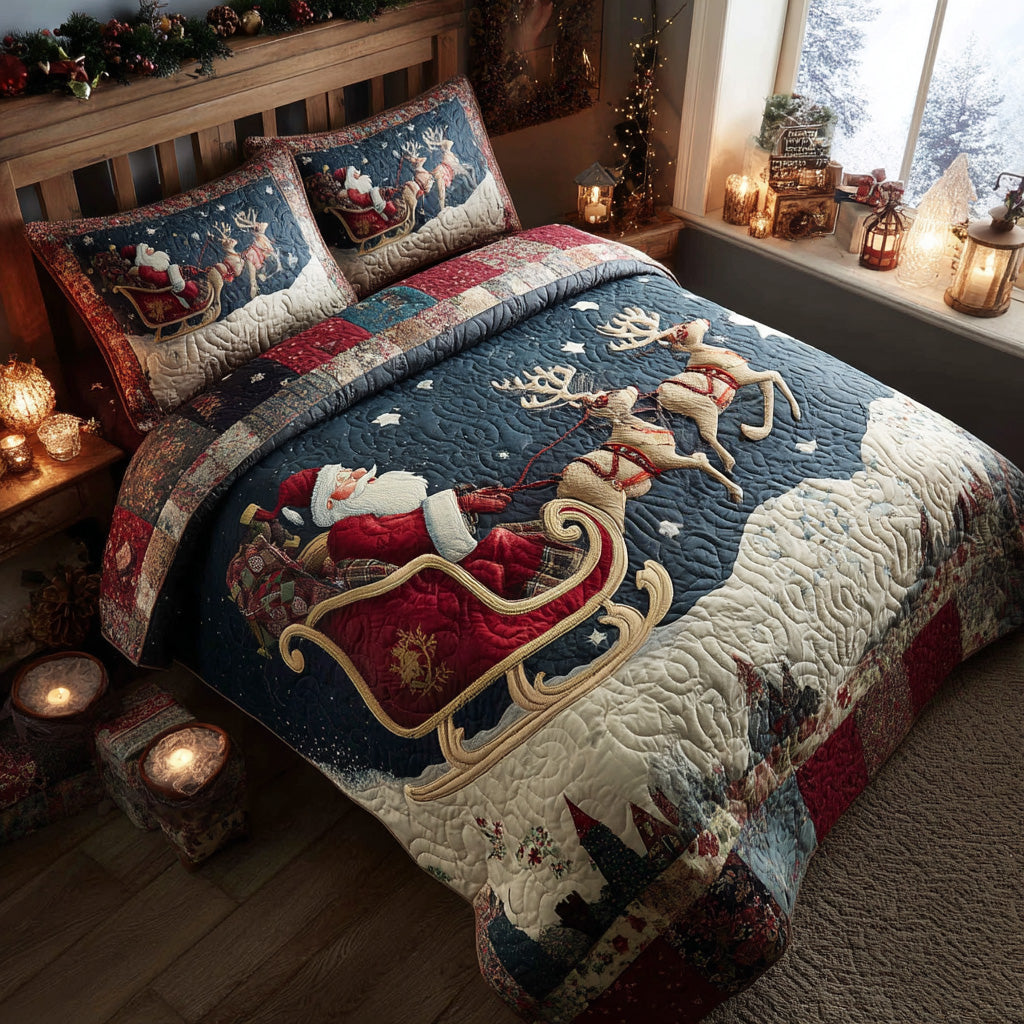 Santa Magic Night -Piece Quilted Bedding Set VTQ-Myprintsy