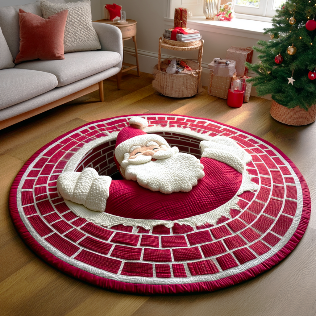 Santa Night Quilted Round Mat VTQ-Myprintsy