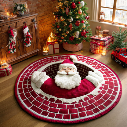 Santa Night Quilted Round Mat VTQ-Myprintsy