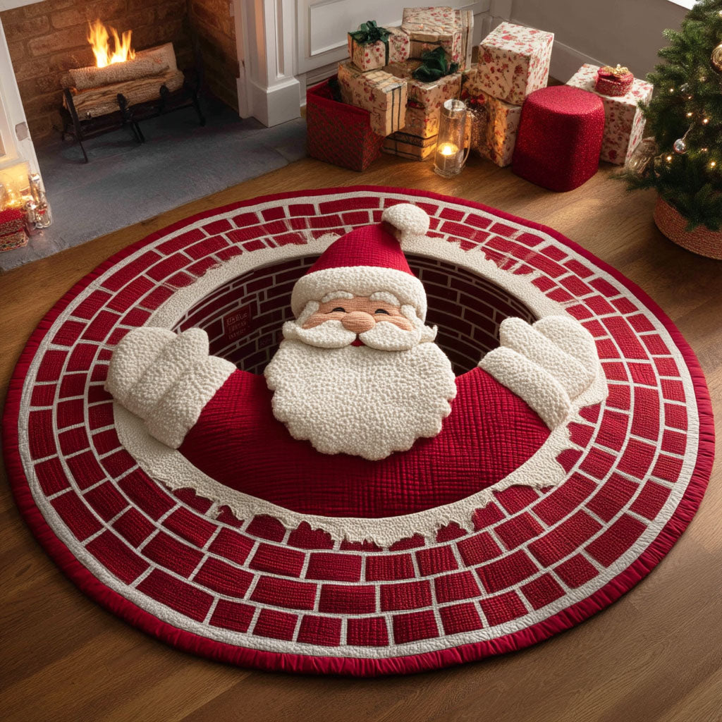 Santa Night Quilted Round Mat VTQ-Myprintsy