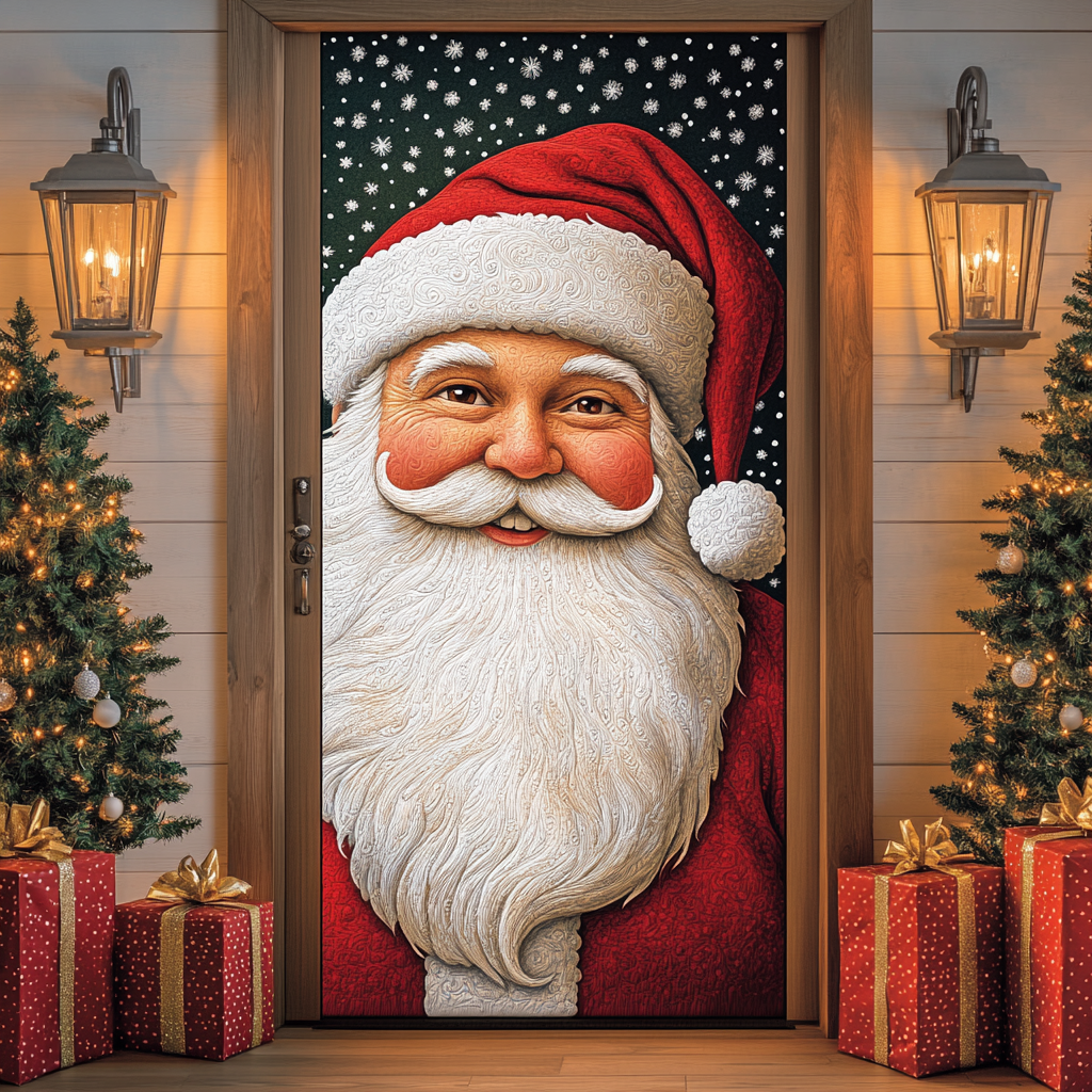 Santa Portrait Quilted Door Cover VTQ-Myprintsy