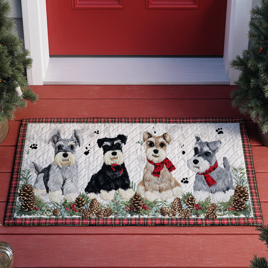 Santa Schnauzer Doormat VTQ-Myprintsy