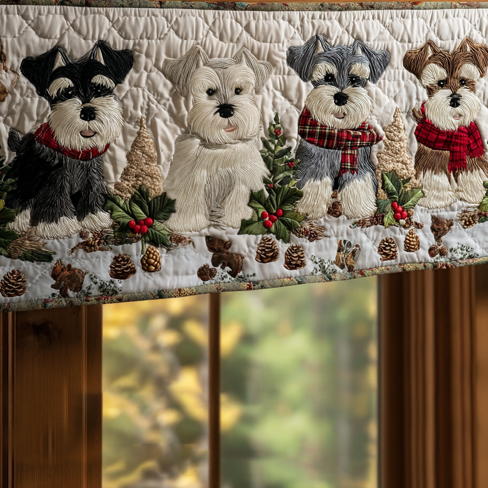 Santa Schnauzer Quilted Valance VTQ-Myprintsy