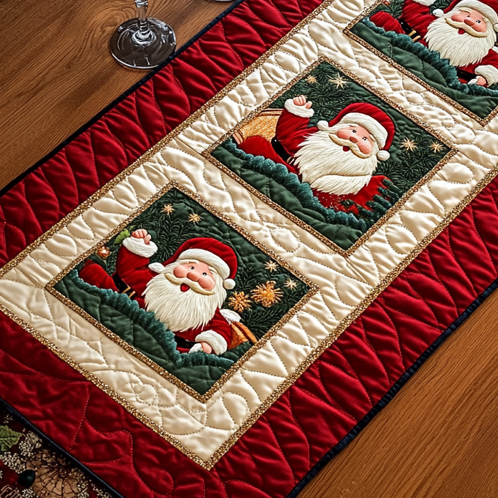 Santa Smiles Quilted Table Runner VH VTQ-Myprintsy