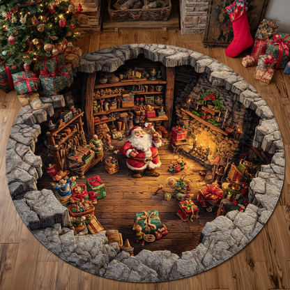 Santa Star Round Carpet VTQ-Myprintsy