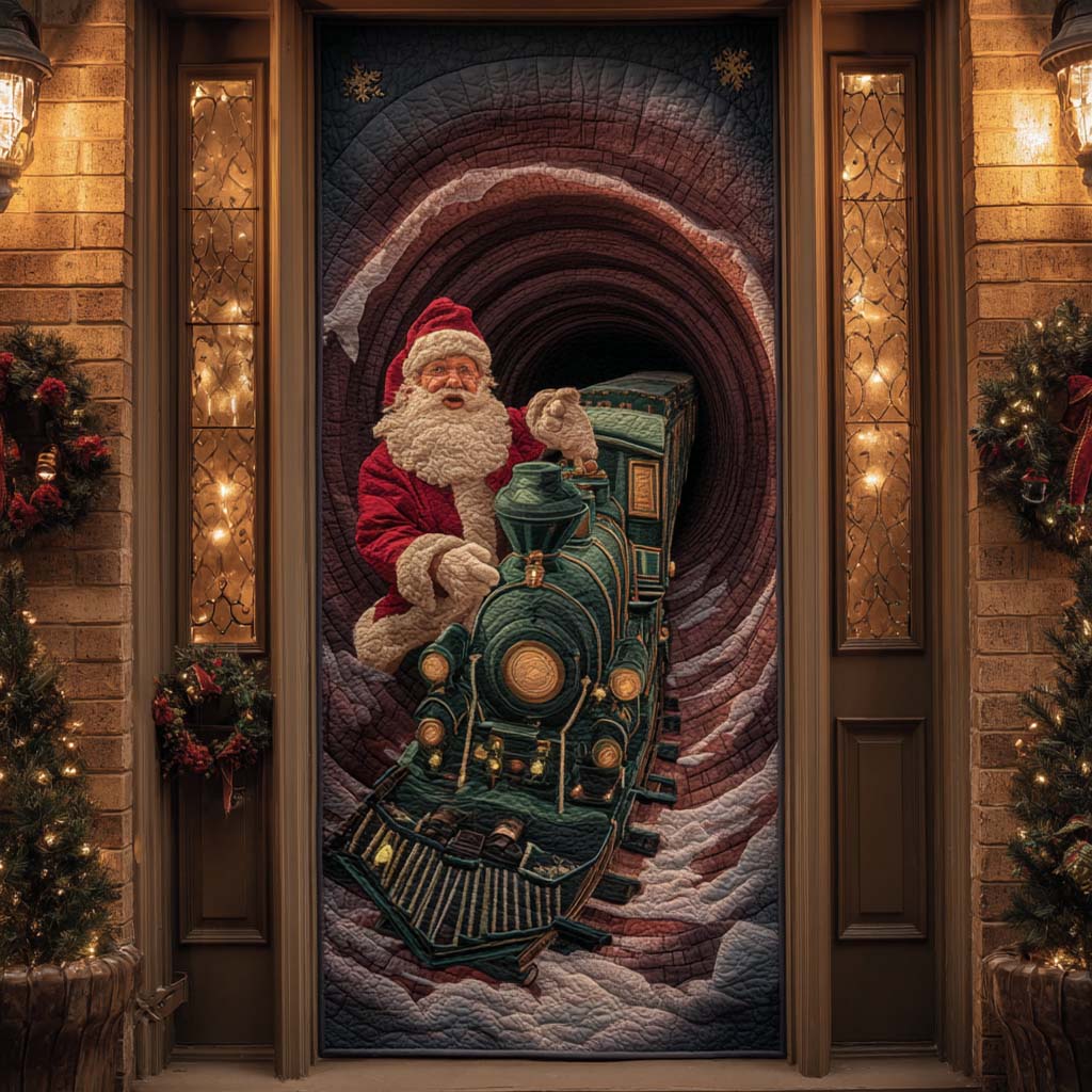 Santa Train Rider Quilted Door Cover VTQ-Myprintsy