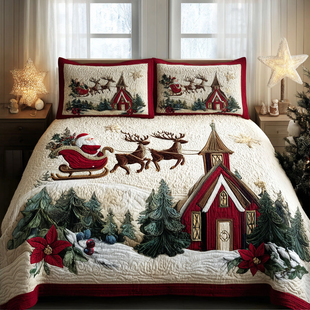 Santa Voyage -Piece Quilted Bedding Set VTQ-Myprintsy