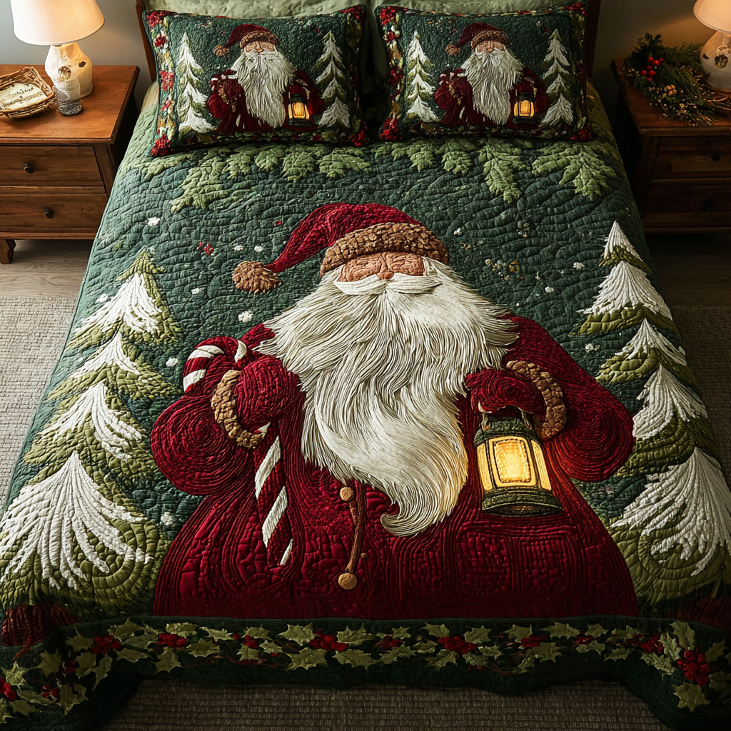 Santa Whisper -Piece Quilted Bedding Set VTQ-Myprintsy