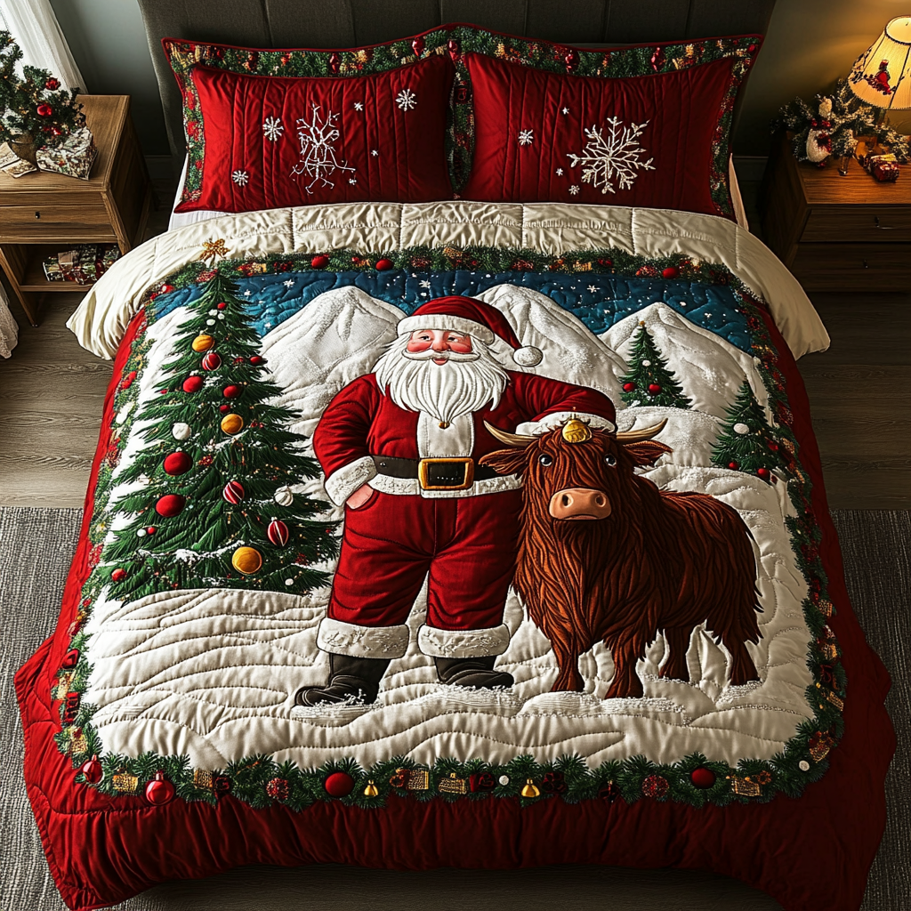 Santa Wish -Piece Quilted Bedding Set VTQ-Myprintsy