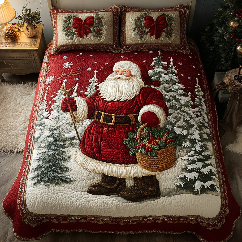 Santa Wonder -Piece Quilted Bedding Set VTQ-Myprintsy