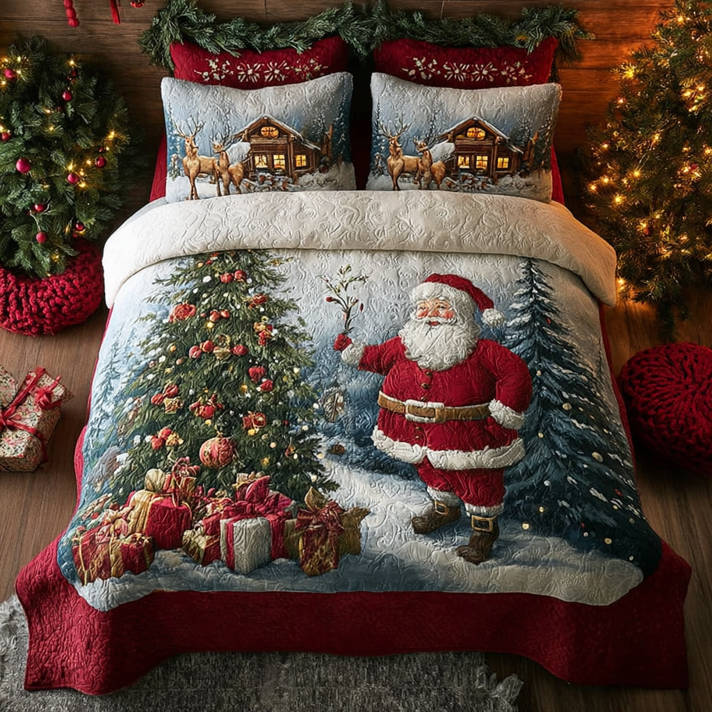 Santa Wonder -Piece Quilted Bedding Set VTQ-Myprintsy