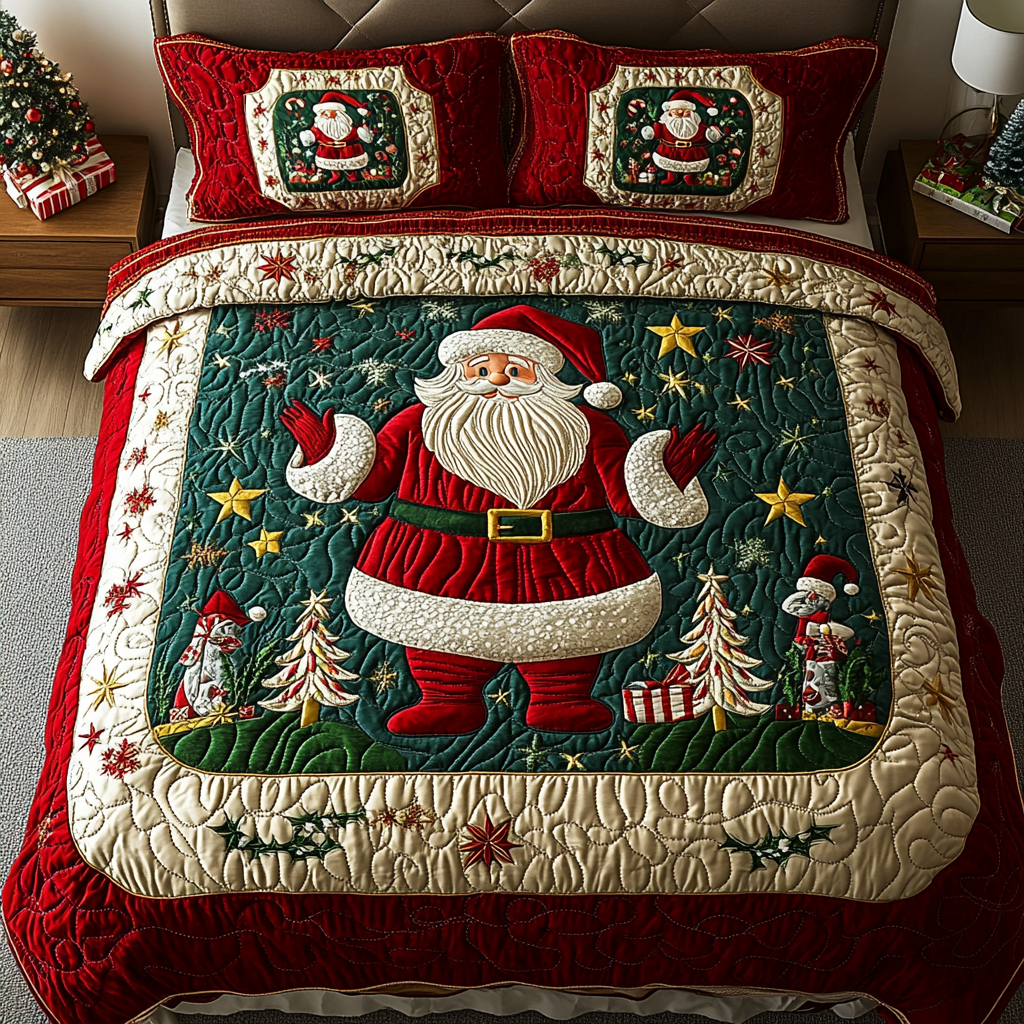 Santa Workshop Magic -Piece Quilted Bedding Set VTQ-Myprintsy