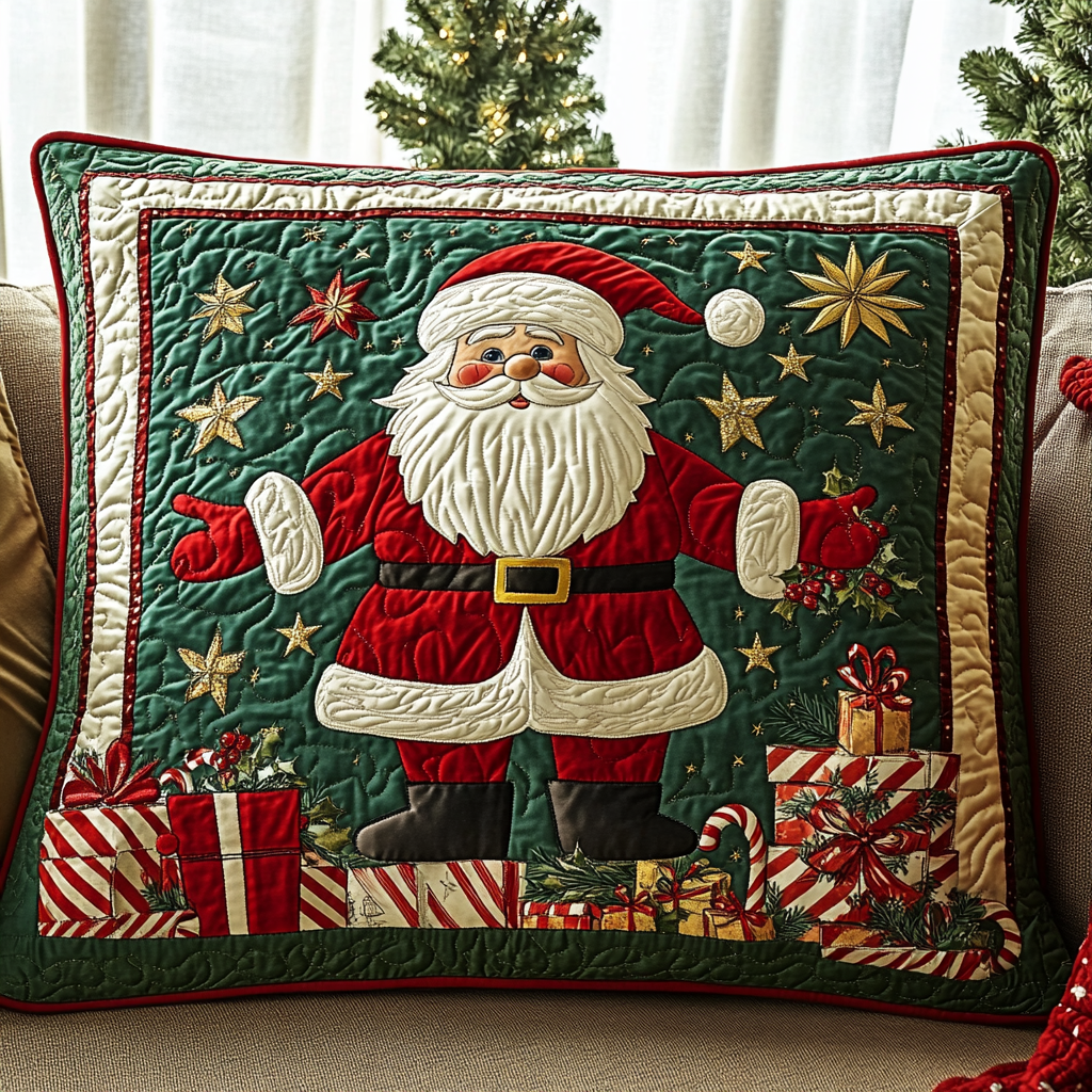 Santa Workshop Magic Quilted Pillow Case VTQ-Myprintsy