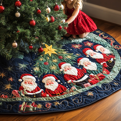Santa Workshop Quilted Christmas Tree Skirt-Myprintsy