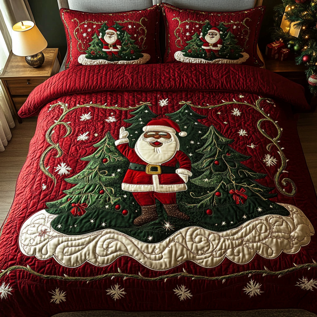 Santa Workshop Wonder V -Piece Quilted Bedding Set VTQ-Myprintsy