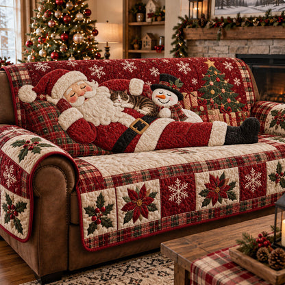 Santa's Cozy Christmas Quilted Sofa Cover VTQ-Myprintsy
