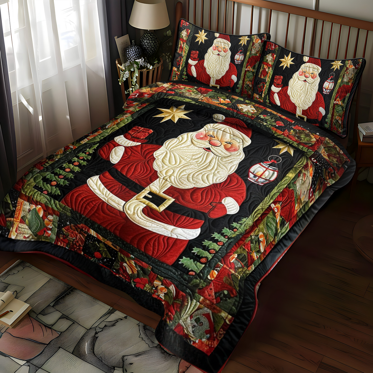 Santa's Joy -Piece Quilted Bedding Set VTQ-Myprintsy