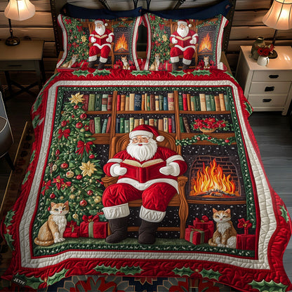 Santas Storytime Delight -Piece Quilted Bedding Set VTQ-Myprintsy