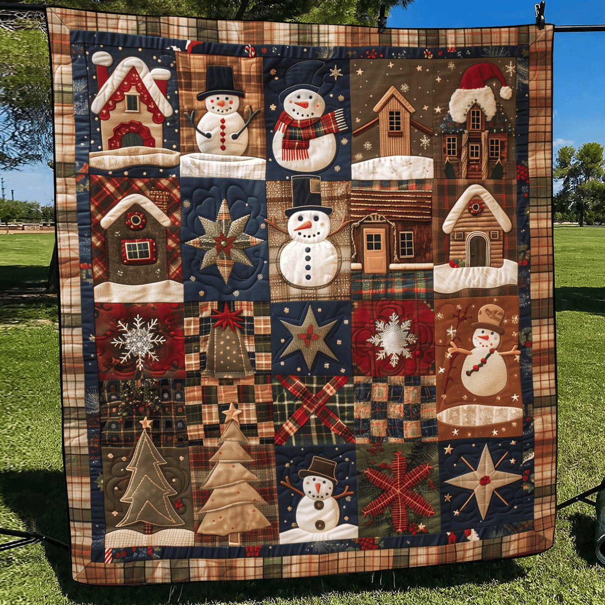Santa's Village Quilted Blanket VTQ-Myprintsy