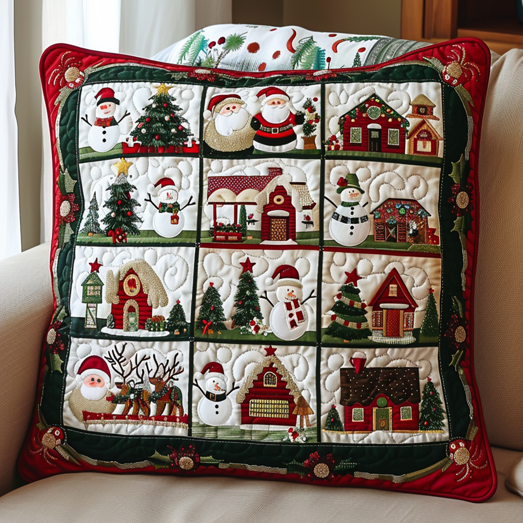 Santa's Wonderland Quilted Pillow Case VTQ-Myprintsy