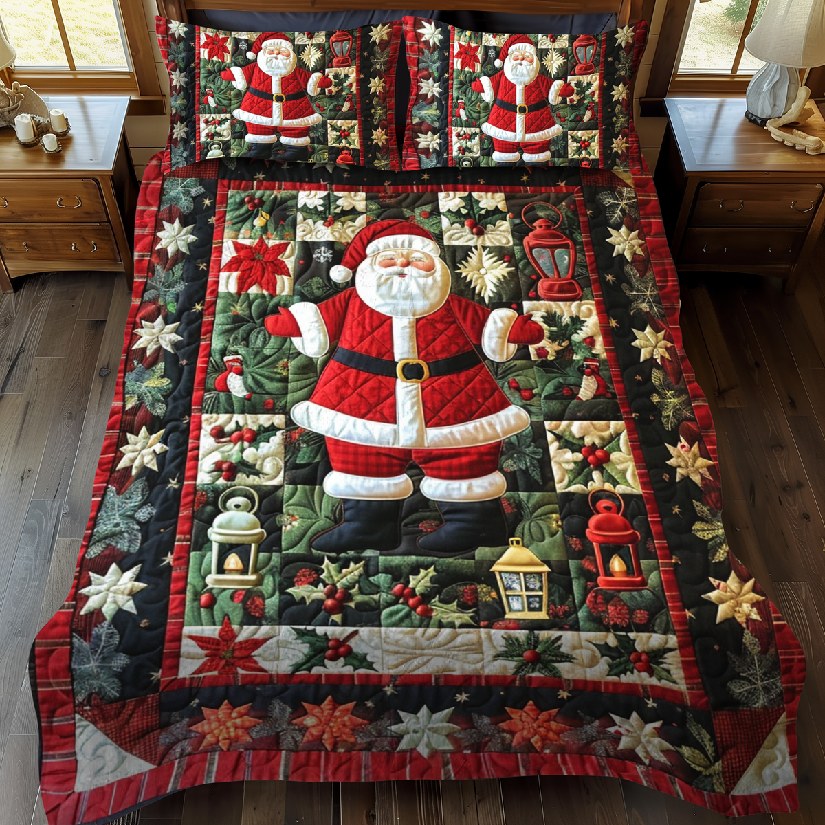 Santa's Workshop -Piece Quilted Bedding Set VTQ-Myprintsy