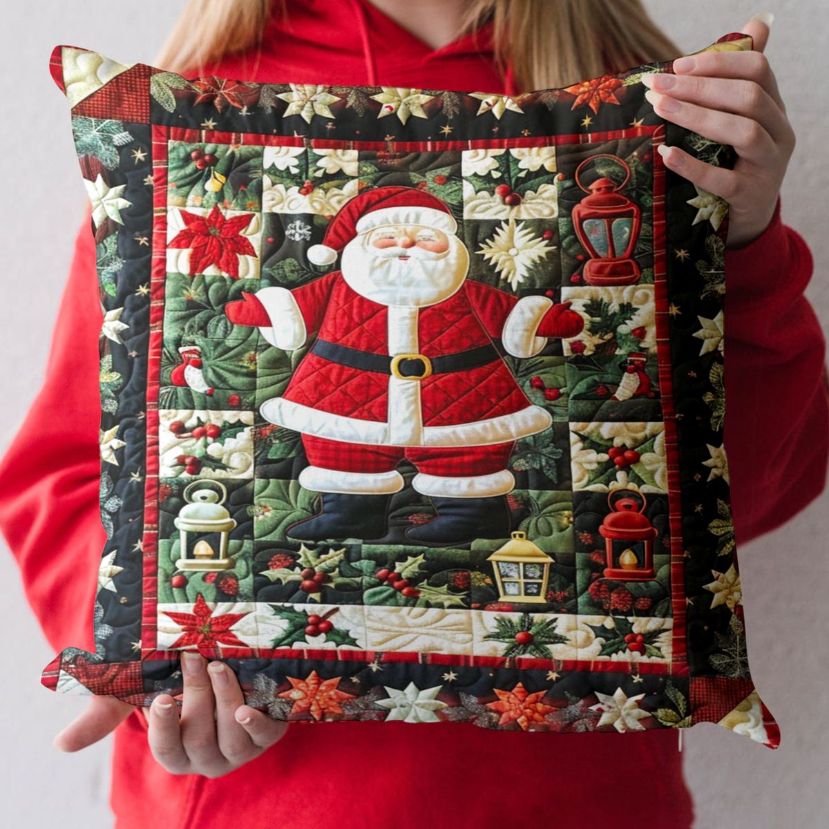 Santa's Workshop Quilted Pillow Case VTQ-Myprintsy