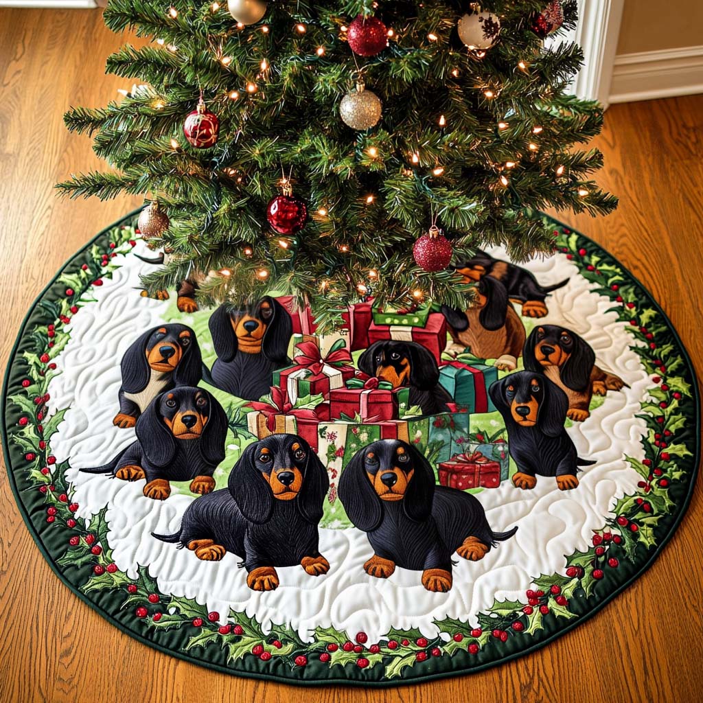 Sausage Soul Christmas Quilted Tree Skirt-Myprintsy
