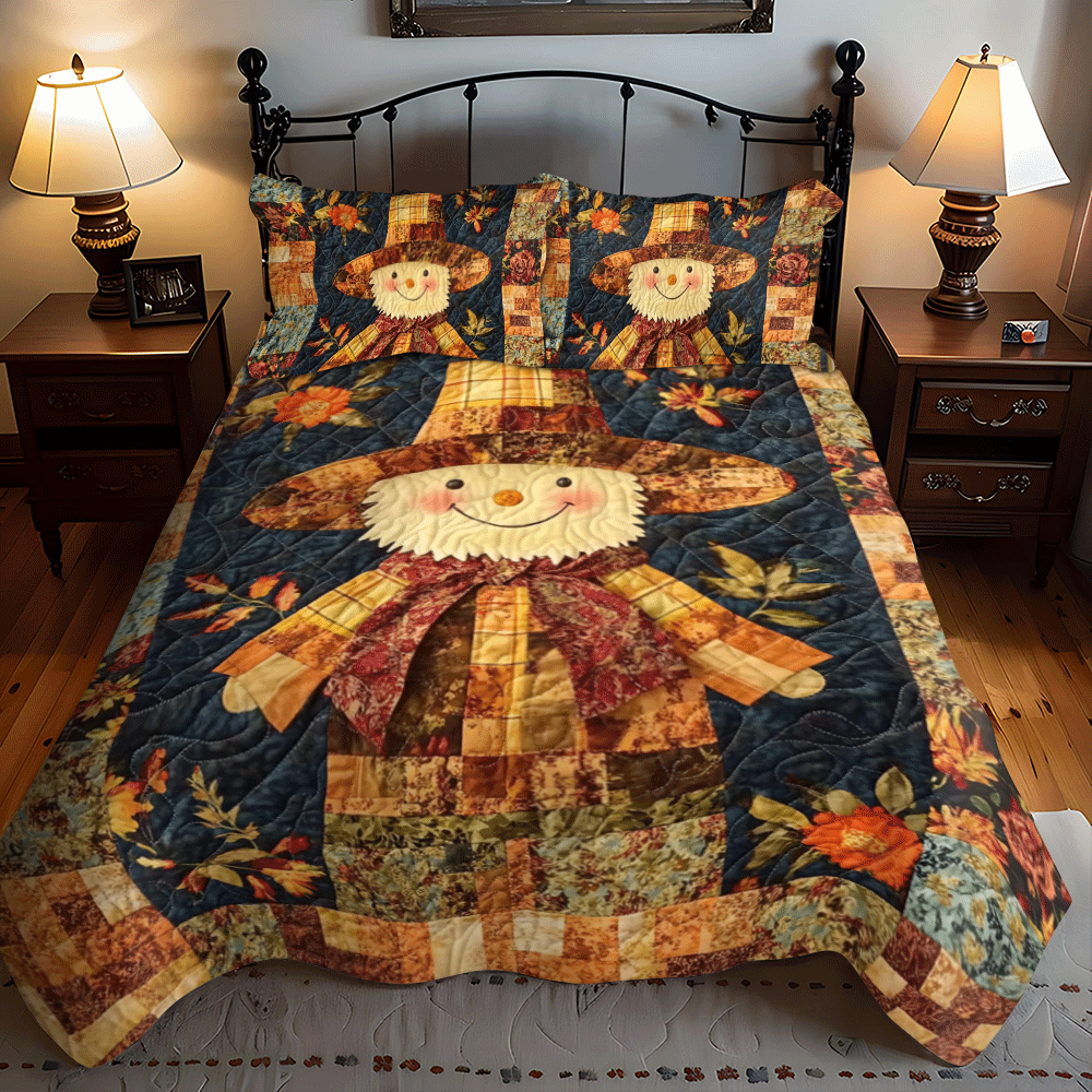Scarecrow Autumn Festivities -Piece Quilted Bedding Set PD VTQ-Myprintsy