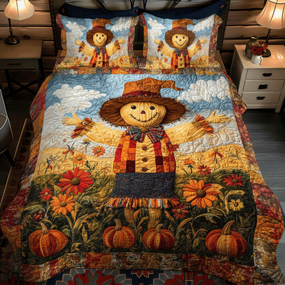 Scarecrow Harvest Vibe -Piece Quilted Bedding Set PD VTQ-Myprintsy