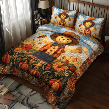Scarecrow Harvest Vibe -Piece Quilted Bedding Set PD VTQ-Myprintsy